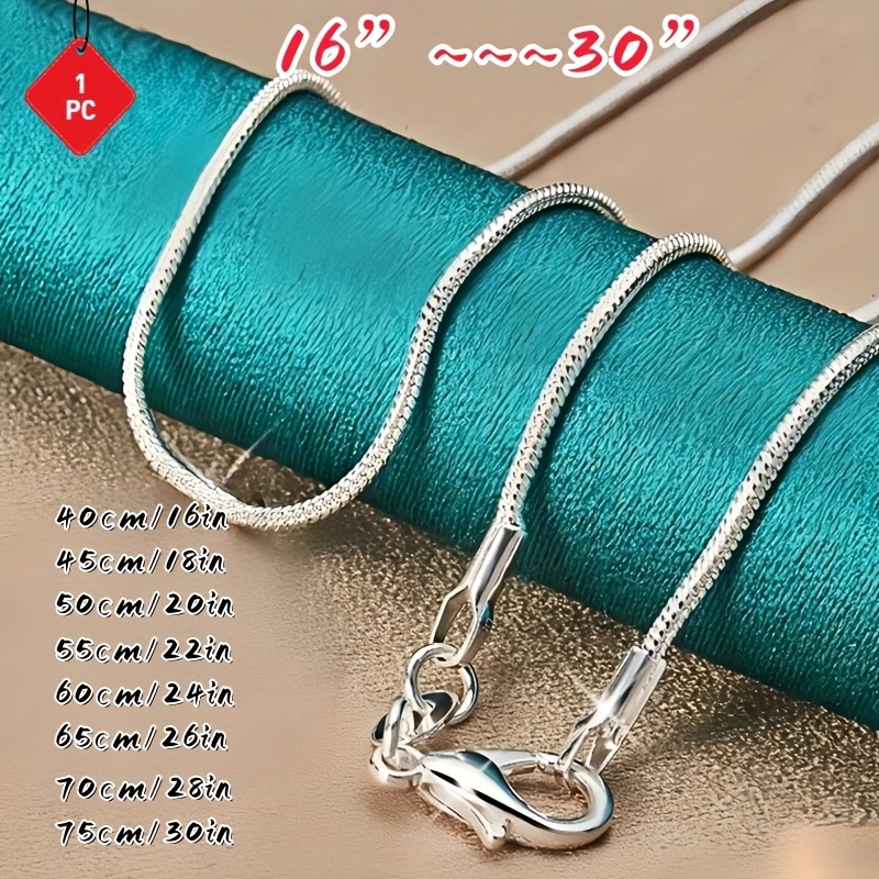 2pcs Anti-Allergy Silver Plated Snake Bone Chain Necklace Set